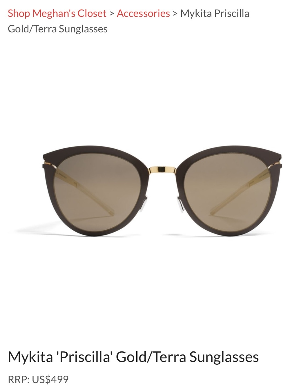 NWT Mykita ‘Priscilla’ Sunglasses ASO Meghan Markle - Picture 3 of 15